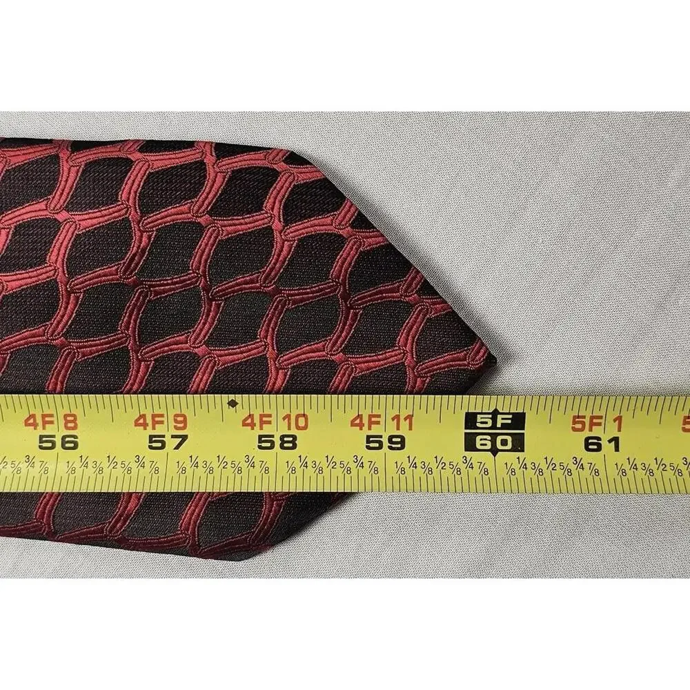 Giorgio Armani Men's‎ Red And Black 100% Silk Tie